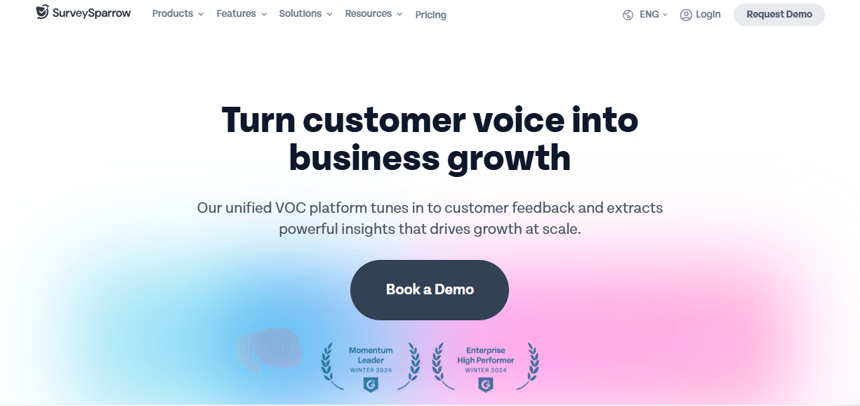 survey sparrow home page
